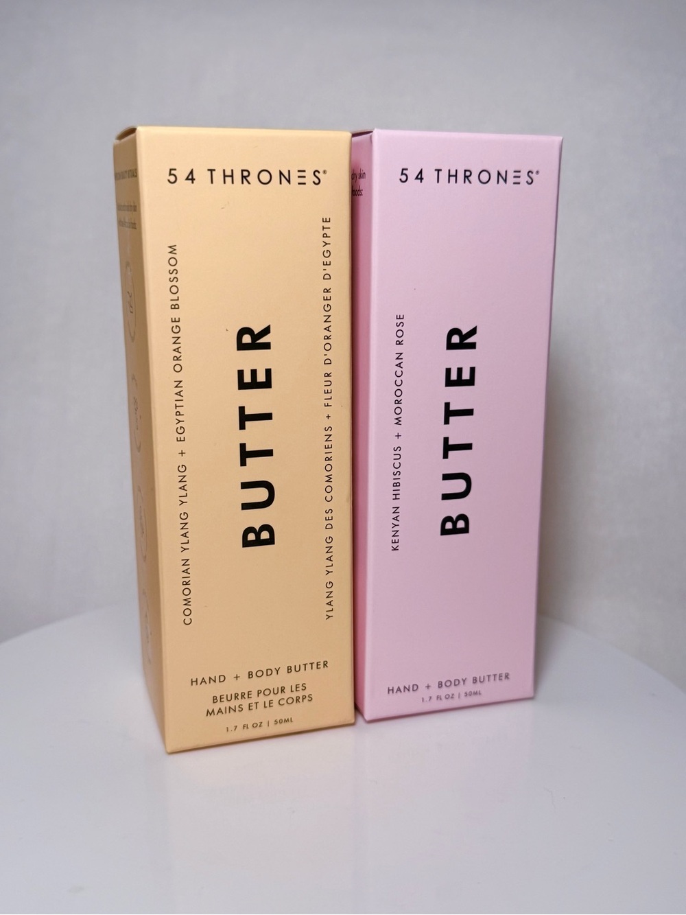 54 Thrones African Beauty Shea Butter set of 2 retail $48 hibiscus & ylang ylang